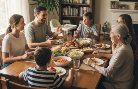 La riqueza de comer en familia